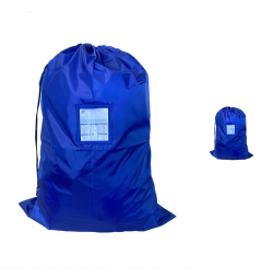 30"x40" Large Laundry Bag with Clear Pocket - Custom Printing Available - LB3040P-ROYAL-POCKET
