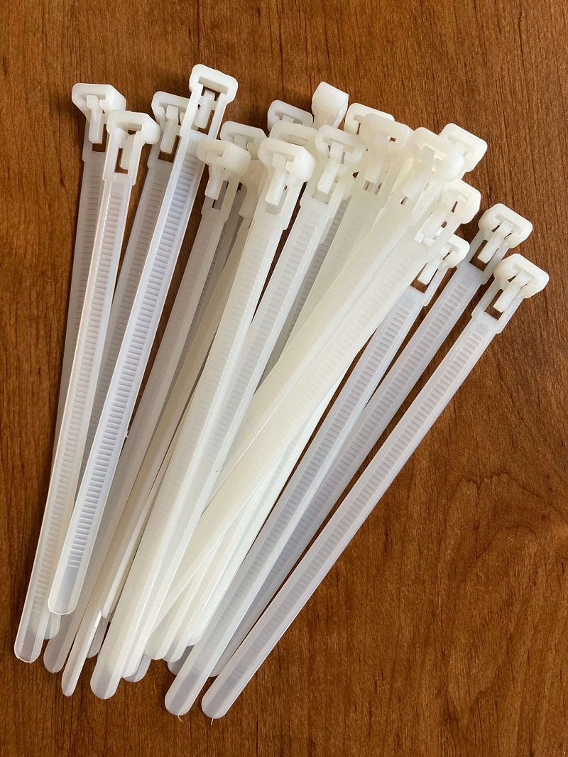 Bundle of White 6" Resealable Cable Ties