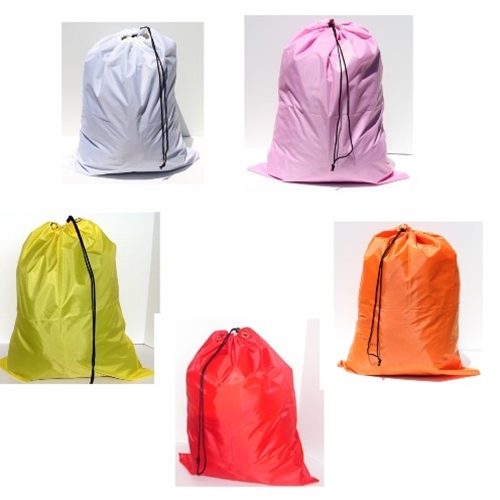Pack of five laundry bags with assorted colors