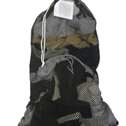 Black Mesh Net Draw String Laundry Bags 24" x 36"