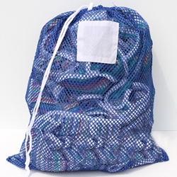 Blue Mesh Net Draw String Laundry Bags 24" x 36"