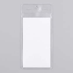 Clear vinyl sleeve back view. Used for tagging laundry bags.