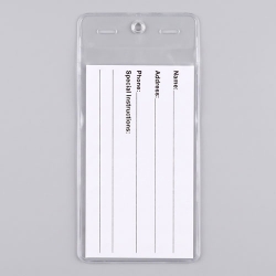 Clear Vinyl Sleeve Tag with Printed Card for Laundry Bags