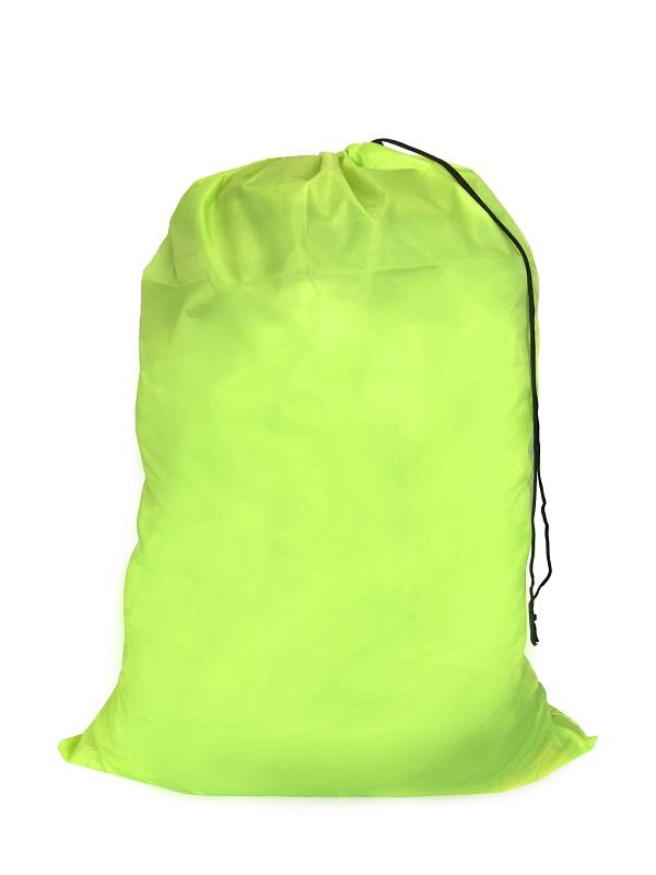 Large Fluorescent Green Polyester Laundry Bag 30"x40" with Toggle Slip Lock Drawstring Closure