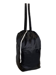 Black Wash and Fold Laundry Bag with Rectangular Flat Bottom and Two Handles