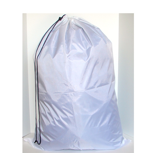 White Medium Polyester Bag with Drawstring and Toggle Approximately 24"x36"