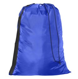 Royal Blue Polyester Laundry Bag with Carry Strap - Nylon like