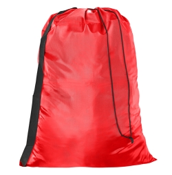 Red Polyester Laundry Bag with Carry Strap - Nylon like