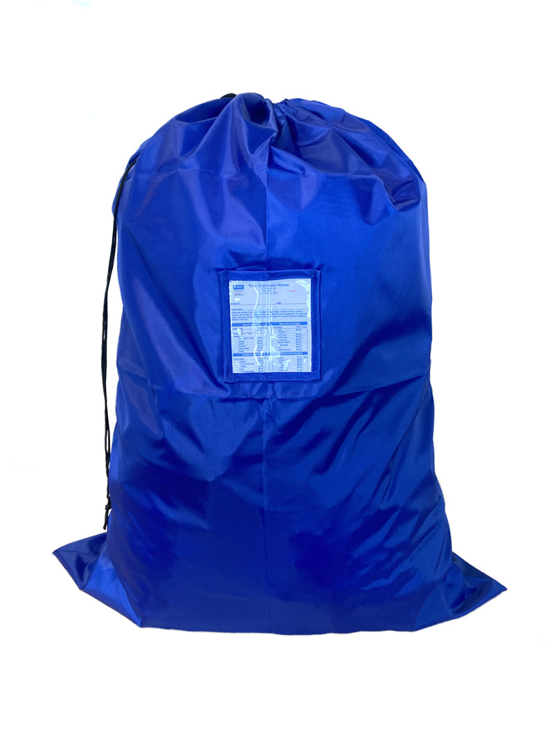 Closeup of  Large Polyester Laundry Bag with Clear Pocket