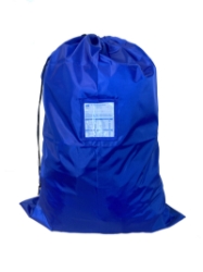 Closeup of  Large Polyester Laundry Bag with Clear Pocket