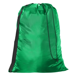 Green Polyester Laundry Bag with Carry Strap - Nylon like