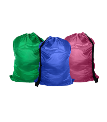 Red Polyester Laundry Bag with Carry Strap - Nylon like
