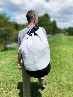 Canvas Laundry Bag with Shoulder Strap Back View
