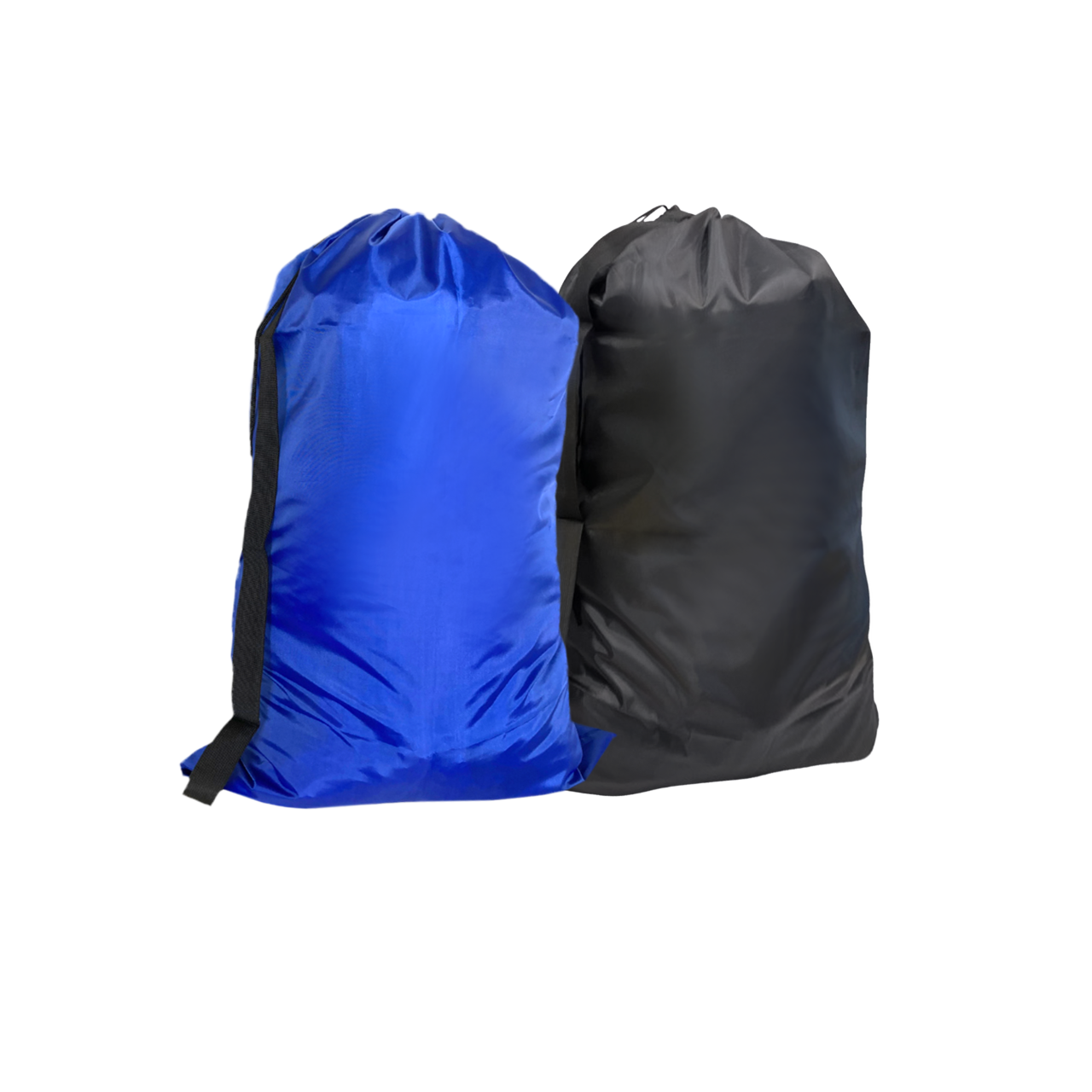 Blue and Black Medium Laundry Bag with Carry Strap