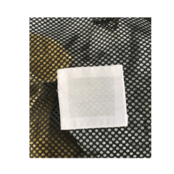 Closeup of ID tag of Mesh Laundry Bag
